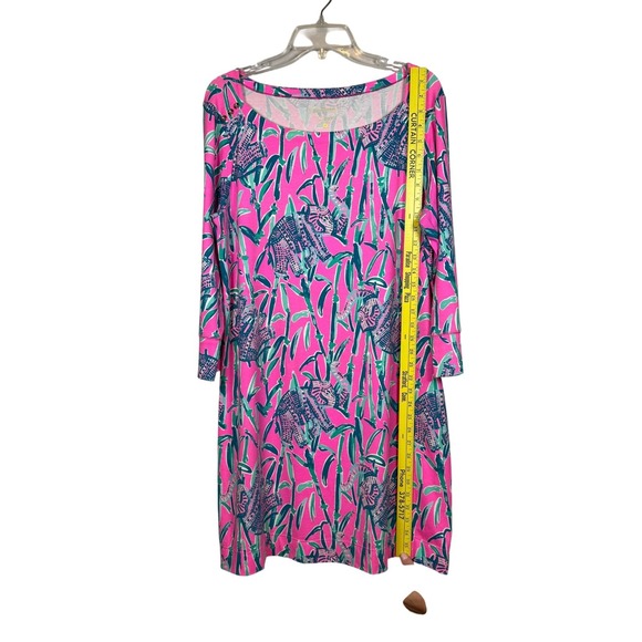 LILLY PULITZER Sophie Dress, Mandevilla Pink Extra Lucky Elephants, Size XL - Picture 5 of 10